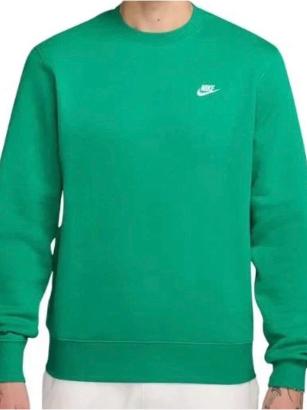 Nike Sportswear Club Fleece Sweatshirt Crewneck Stadium Green Men's S FN3886-324